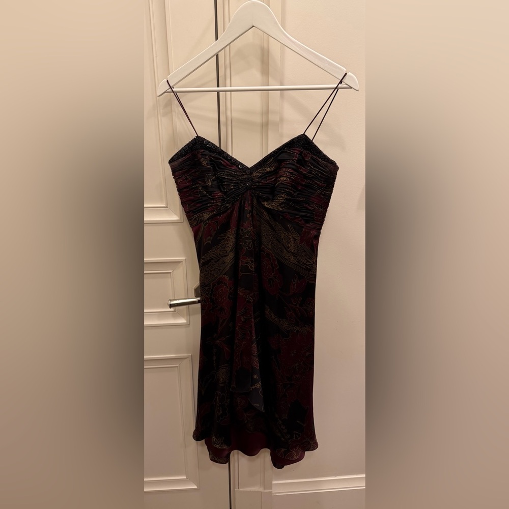 Badgley Mischka Strapless Black and Red Dress
